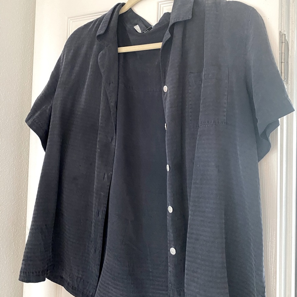 VINTAGE Navy Blouse